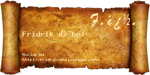 Fridrik Ábel névjegykártya