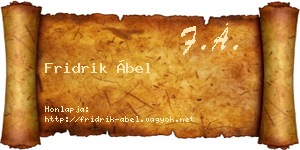 Fridrik Ábel névjegykártya